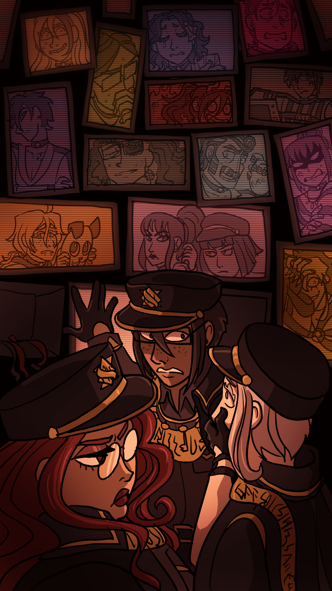 A stylized view of the Panopticon, showing the prisoners on colorful TV screens. The wardens look alarmed.